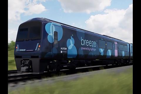 Alstom and Eversholt Rail have unveiled the ‘Breeze’ proposal to convert surplus Class 321 electric multiple-units to hydrogen power.